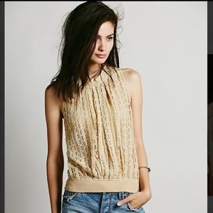 Free People FP ONE Lace Open Back Top Size S